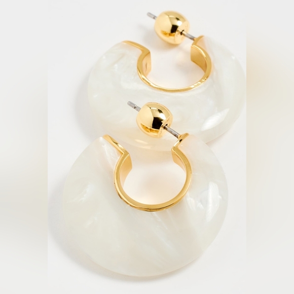 Gorjana Paseo Hoop Earrings White Marble - Picture 2 of 5